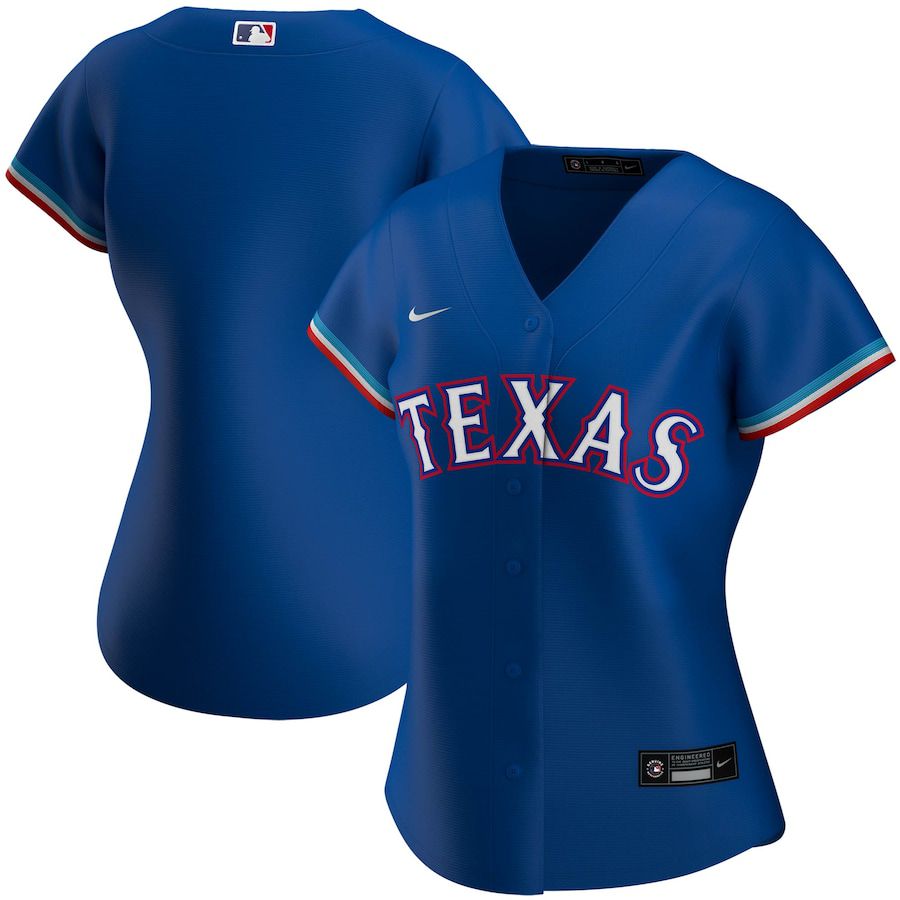 Womens Texas Rangers Nike Royal Alternate Replica Team MLB Jerseys->women mlb jersey->Women Jersey